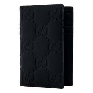 Gucci GG Rubber Effect Long Card Case Black Leather